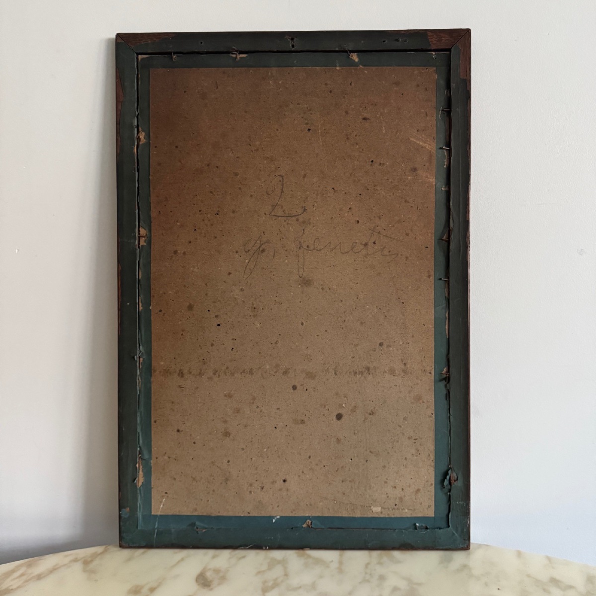 Charcoal Drawing Of A Woman Wearing A Costume With The Monogram Fr, Early 20th Century-photo-2