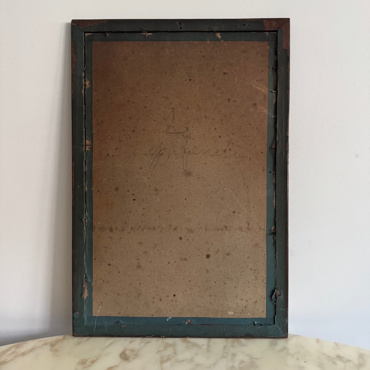 Charcoal Drawing Of A Woman Wearing A Costume With The Monogram Fr, Early 20th Century-photo-3