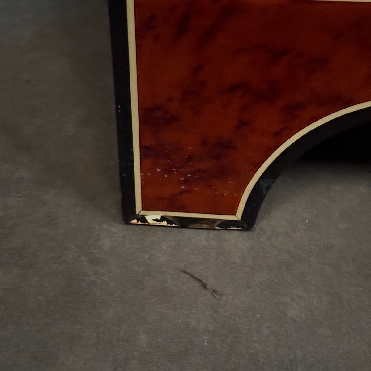 Paire de commodes maison Jansen vers 1960 poignées en bronze-photo-5