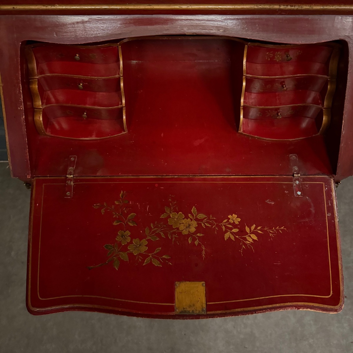 Secrétaire dos d'âne XIXe Napoléon III rehaussé de décors chinois -photo-2