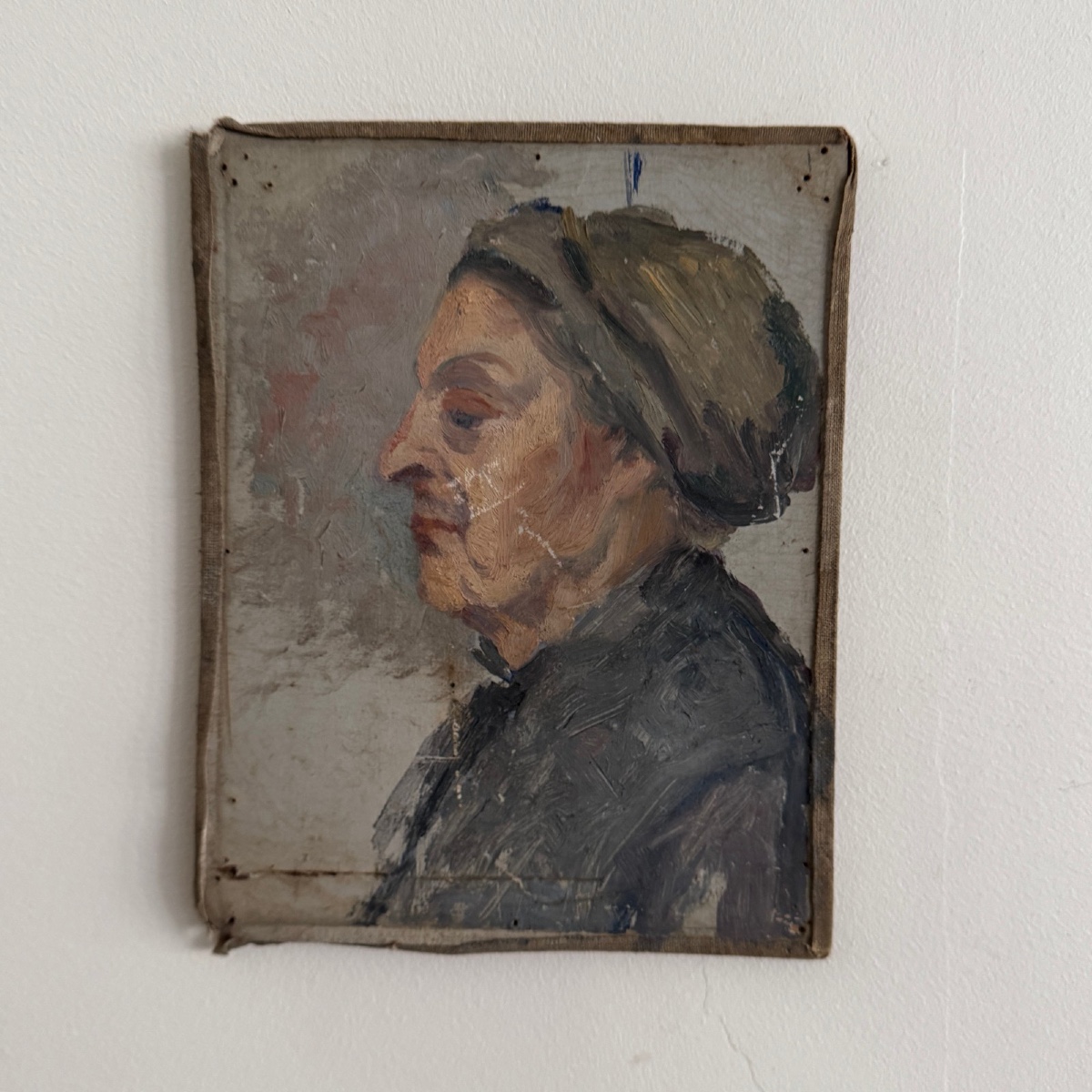 Oil On Canvas Mounted On Cardboard, Portrait Of A Woman, Early 20th Century