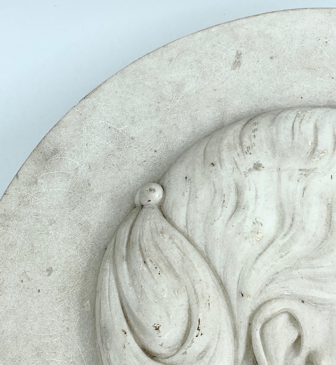 Marble Medallion, Profile, Late 18th/early 19th Century, Monogram Em-photo-4
