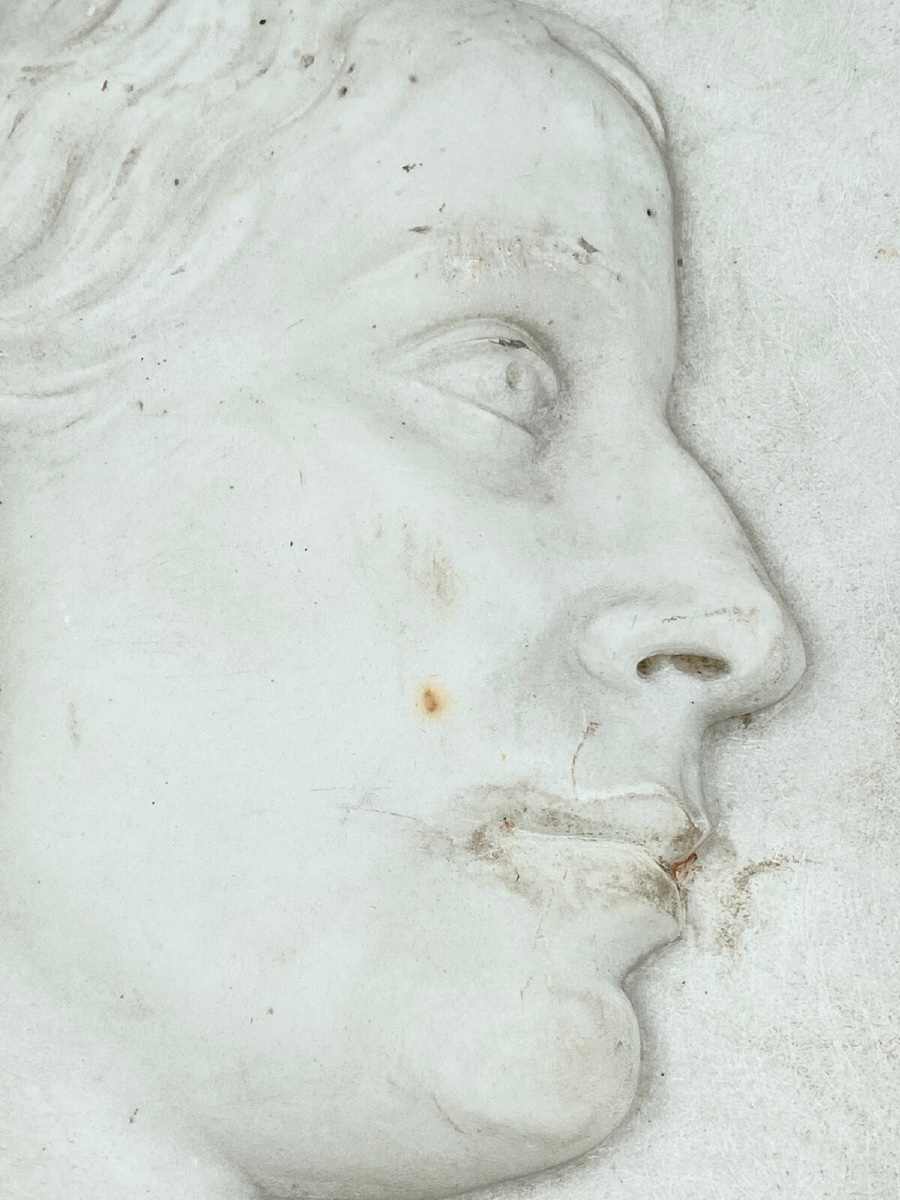 Marble Medallion, Profile, Late 18th/early 19th Century, Monogram Em-photo-6