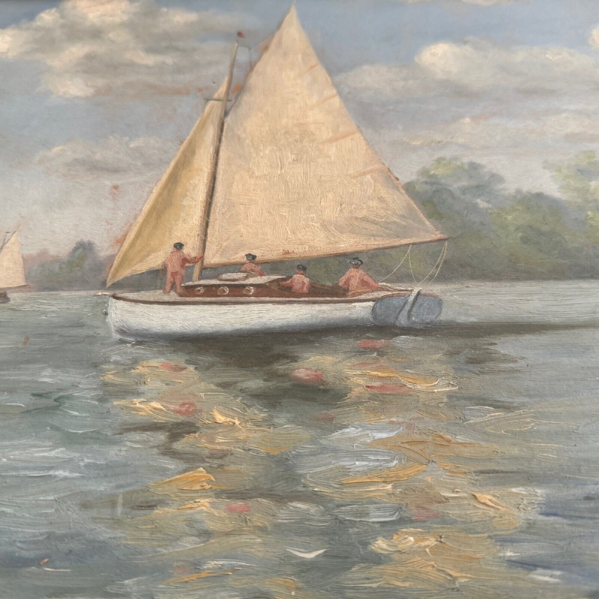 Aquarelle représentant une régate à Gâchet par Cormerais 1930-photo-4