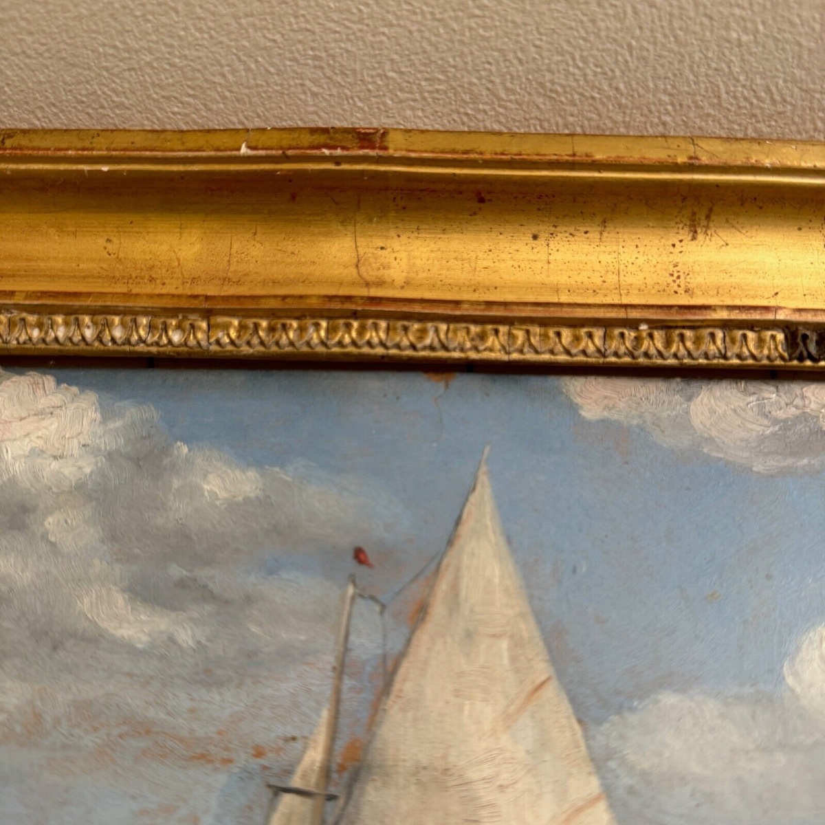 Aquarelle représentant une régate à Gâchet par Cormerais 1930-photo-2