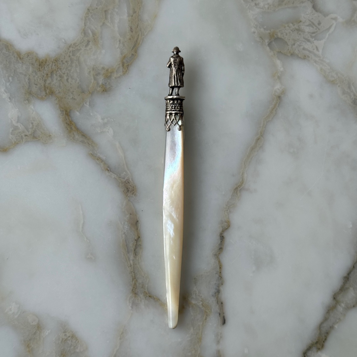 Mother-of-pearl Paper Knife And Spoon Surmounted By Napoleon, Late 19th Century-photo-4