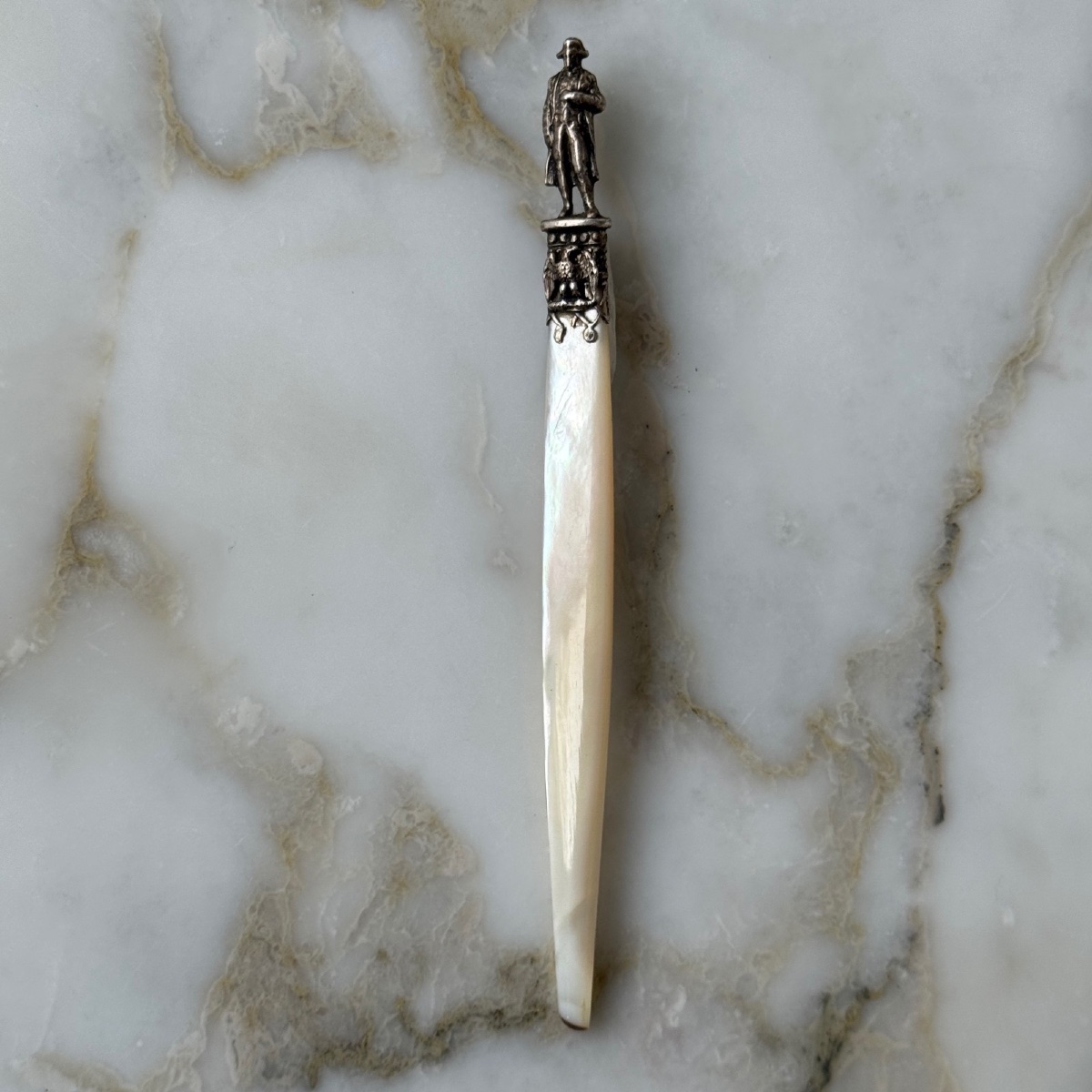 Mother-of-pearl Paper Knife And Spoon Surmounted By Napoleon, Late 19th Century-photo-5