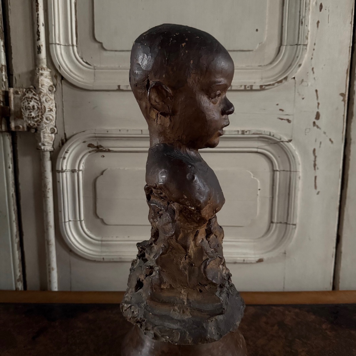 Terracotta Sculpture, Bust Of A Child, 20th Century, Workshop Of Charles Filleul -photo-1