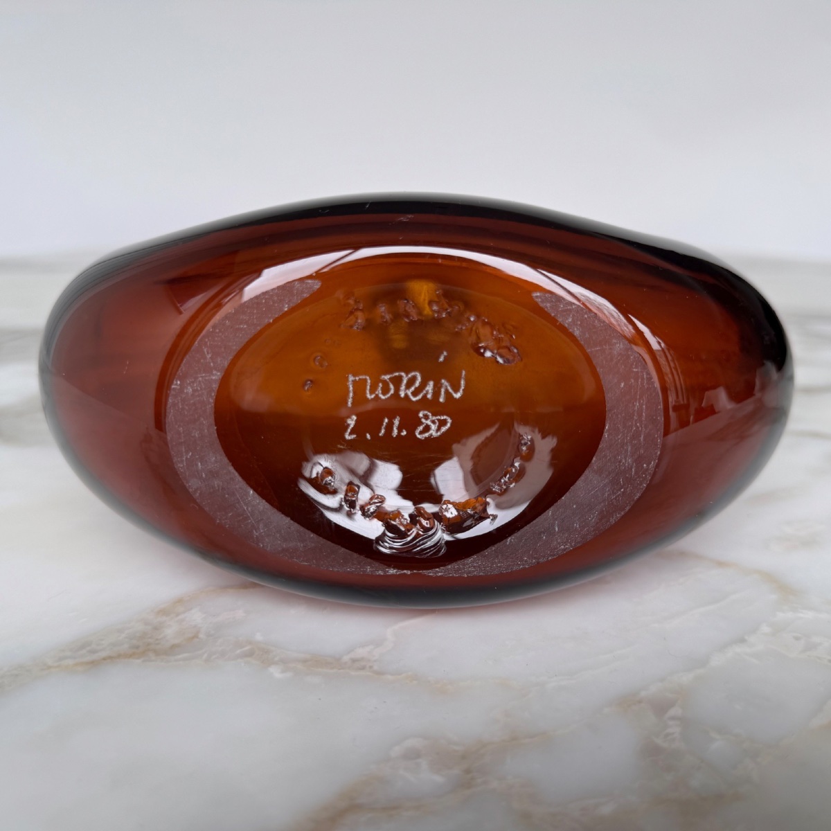 Freeform Vase By Claude Morin, Blown Glass, 1980 -photo-7