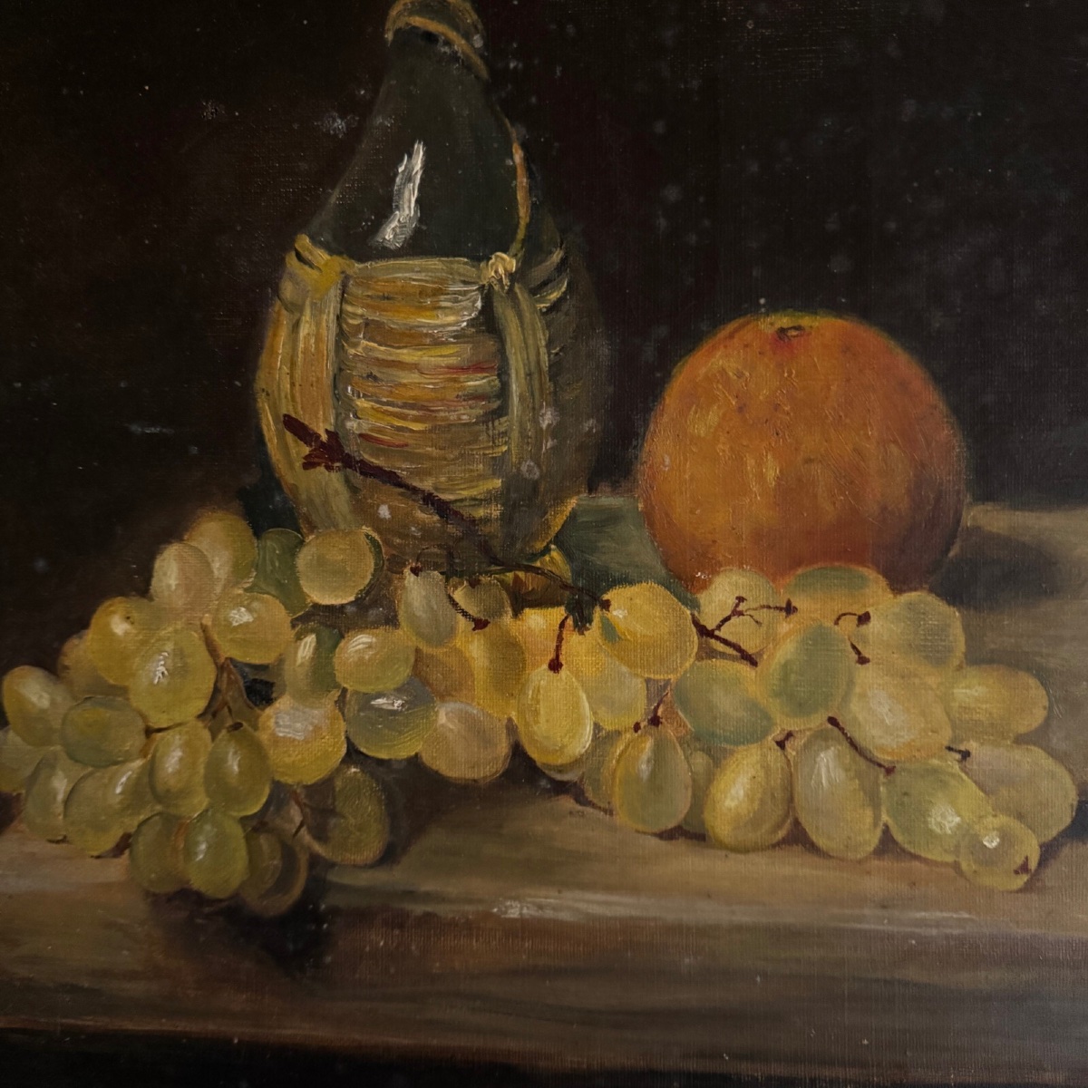 Oil On Canvas Still Life With Fruit, Early 20th Century -photo-3