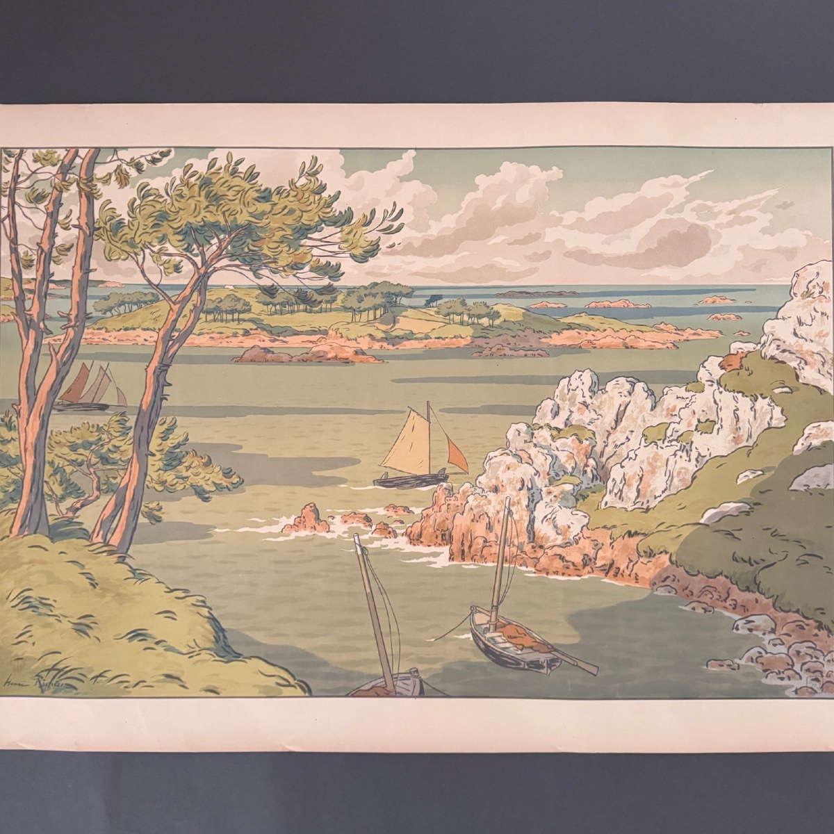 Lithograph By Henri Rivière, Aspects Of Nature - The Island-photo-2