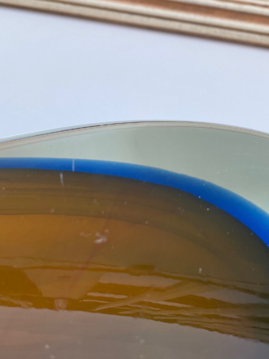 Vase Murano années 60 forme libre fond rouge et bleu 6 kilos -photo-4