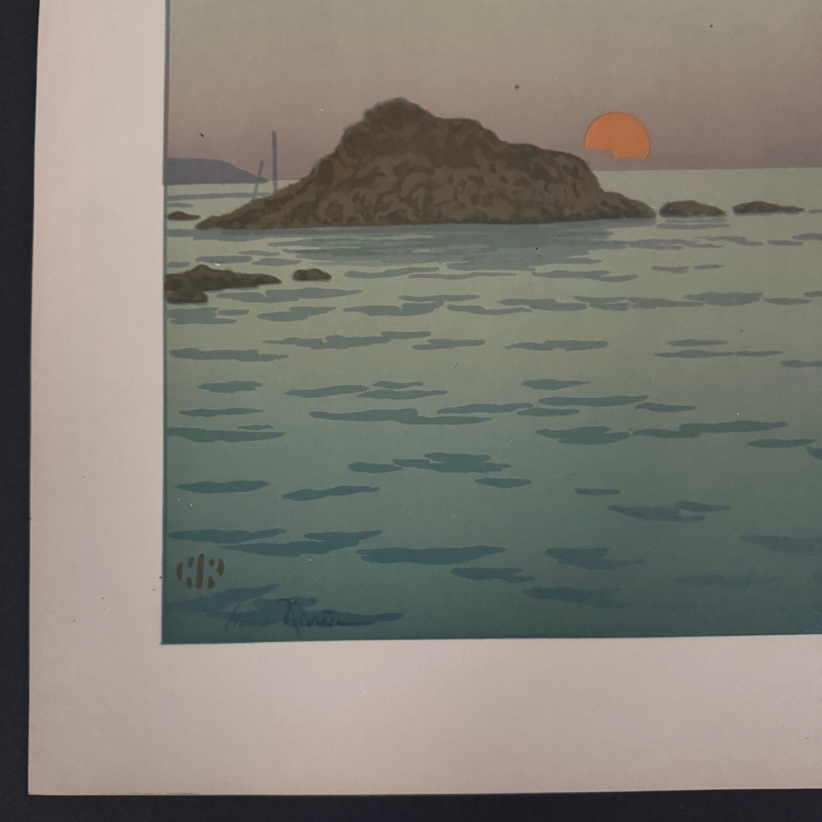 Lithograph By Henri Rivière, The Magic Of The Hours - The Setting Sun-photo-3
