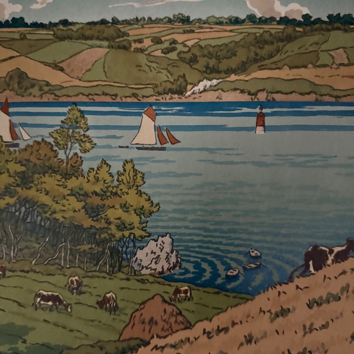 Lithograph By Henri Rivière Le Trieux At Kermarie -photo-2