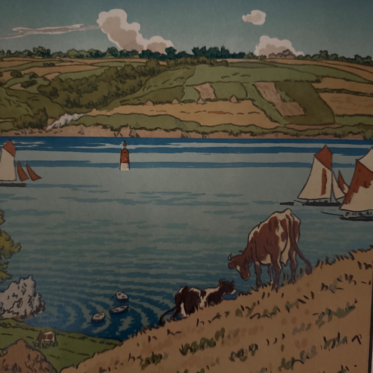 Lithograph By Henri Rivière Le Trieux At Kermarie -photo-3