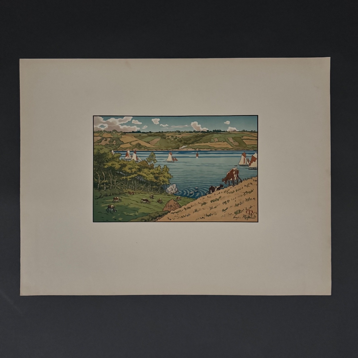 Lithograph By Henri Rivière Le Trieux At Kermarie 