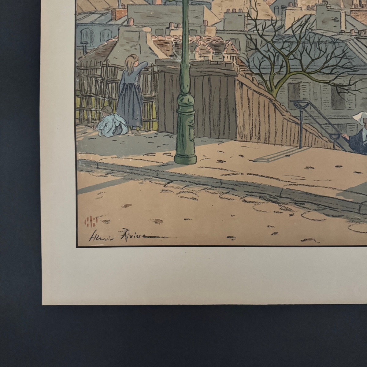 Lithographie par Henri Rivière Paysages Parisiens Paris vu de Montmartre -photo-2