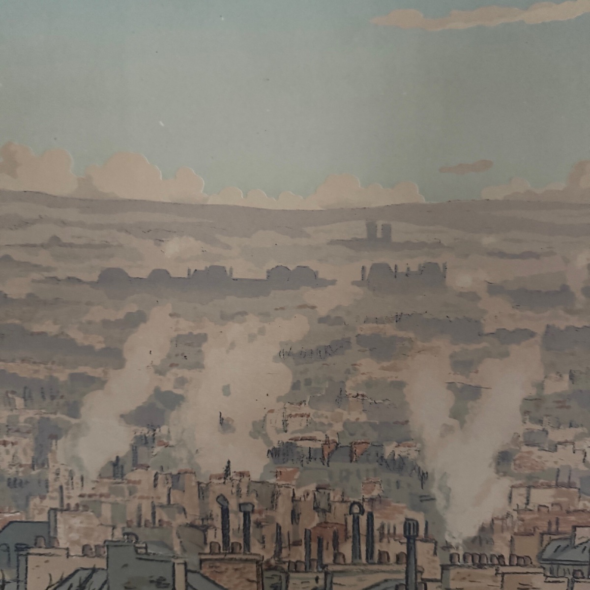 Lithographie par Henri Rivière Paysages Parisiens Paris vu de Montmartre -photo-5