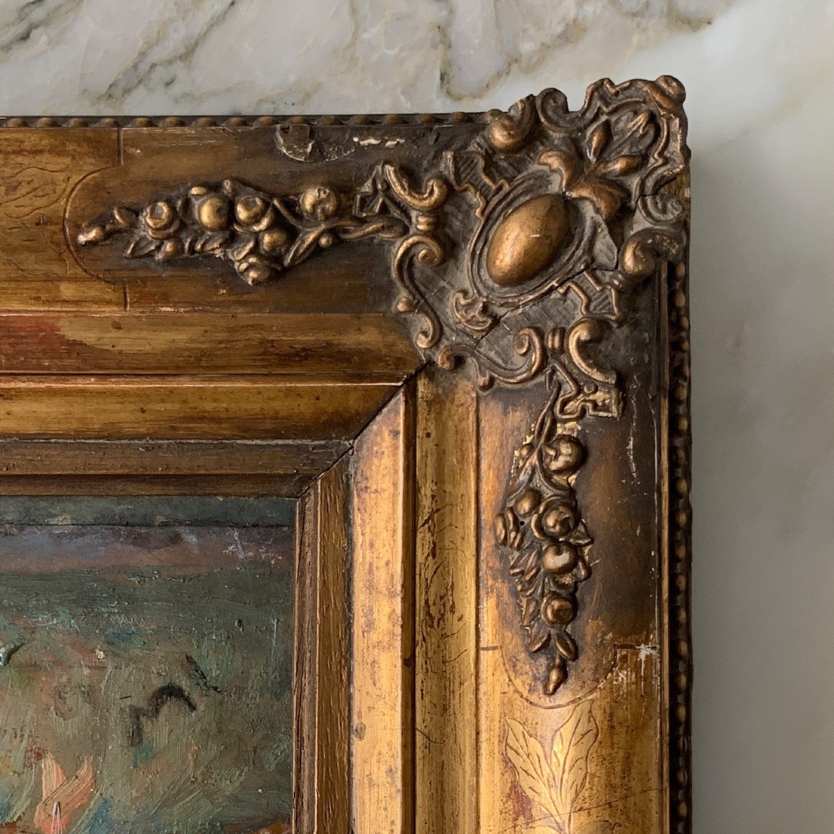 Oil On Panel, Still Life Bouquet Of Flowers By G. Schati, Circa 1930-photo-2