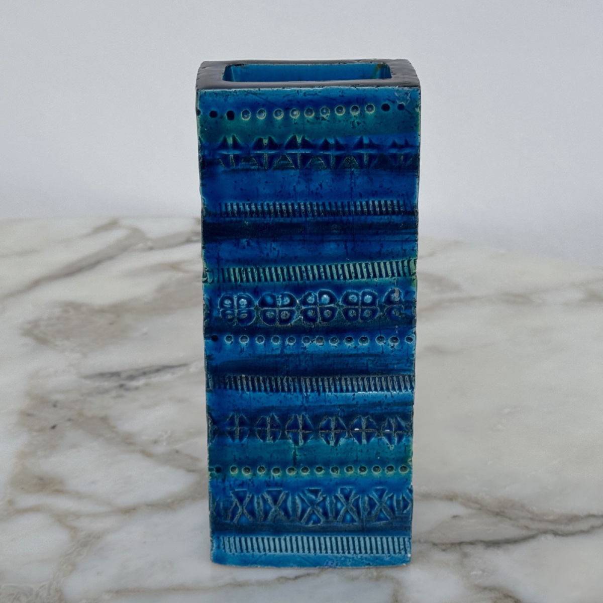 Vase italien en céramique bleue Rimini par Aldo Londi pour Bitossi -photo-2
