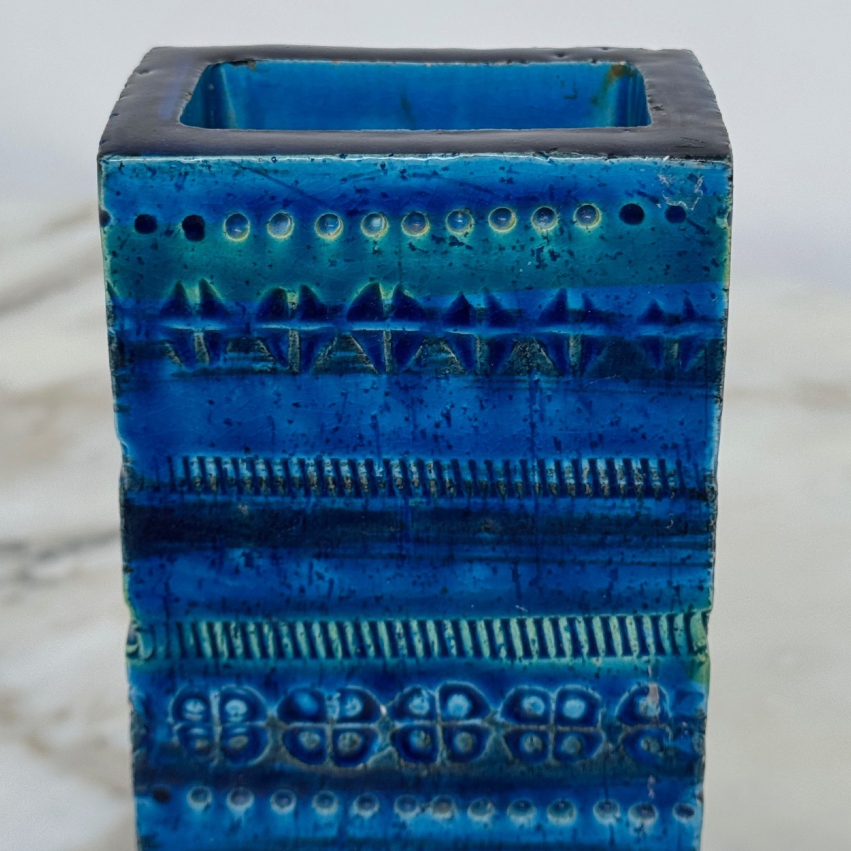 Vase italien en céramique bleue Rimini par Aldo Londi pour Bitossi -photo-4