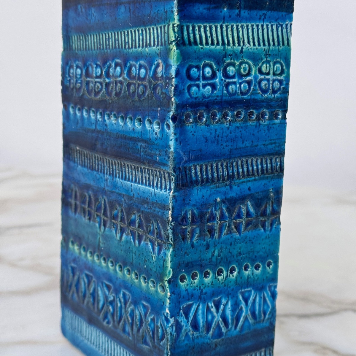 Vase italien en céramique bleue Rimini par Aldo Londi pour Bitossi -photo-2