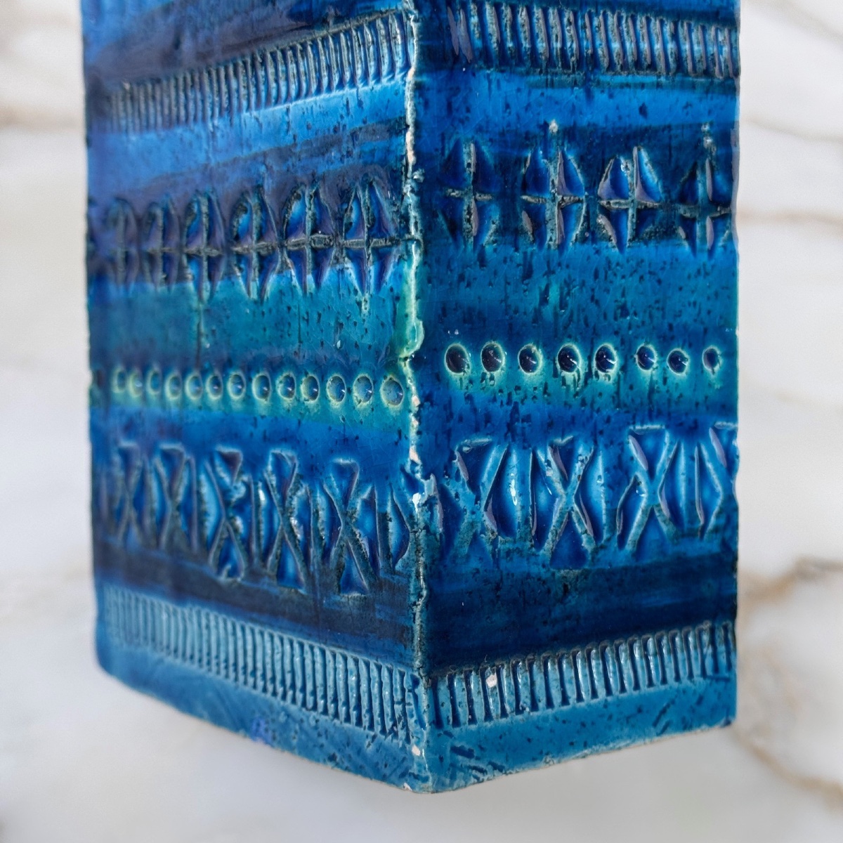 Vase italien en céramique bleue Rimini par Aldo Londi pour Bitossi -photo-4