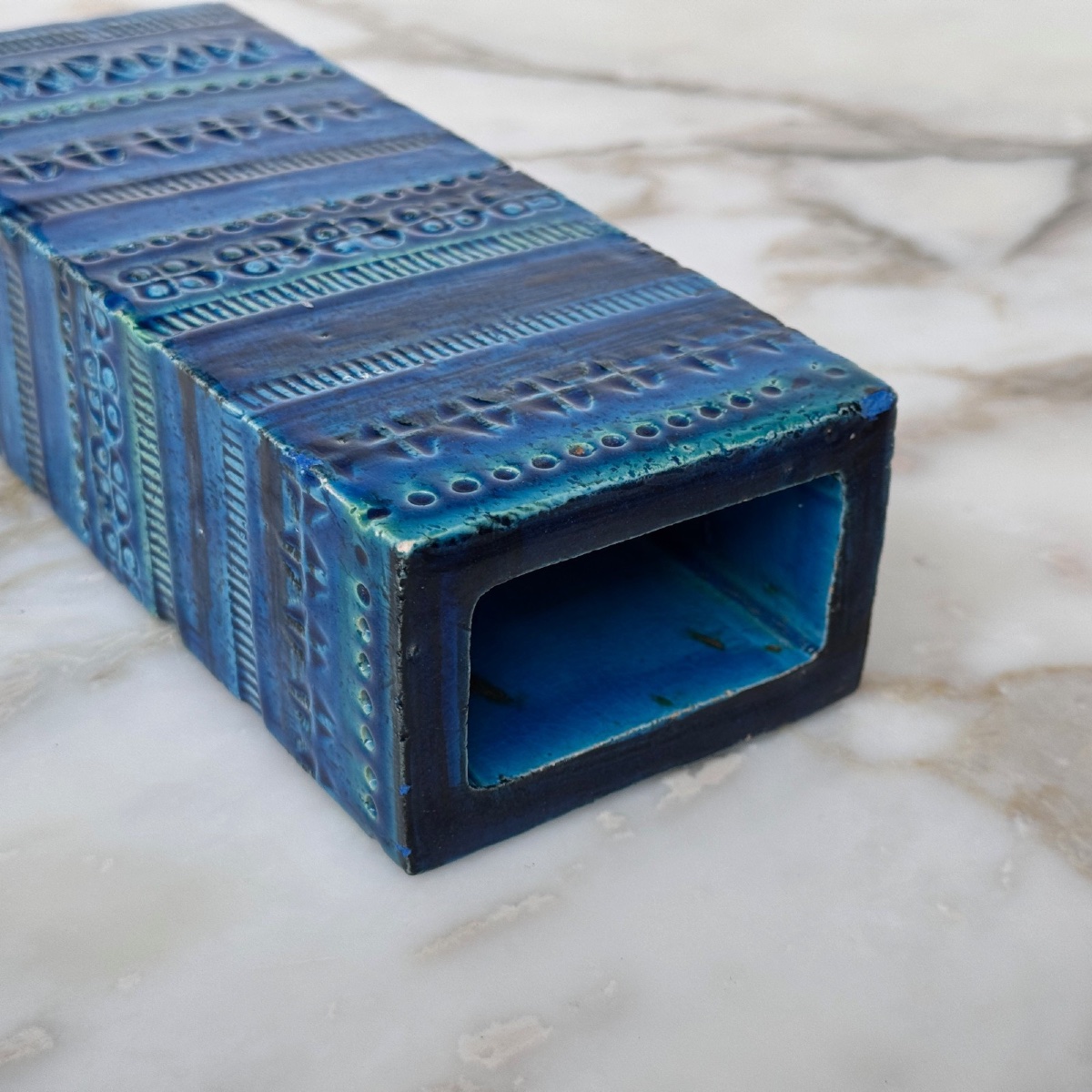 Vase italien en céramique bleue Rimini par Aldo Londi pour Bitossi -photo-8