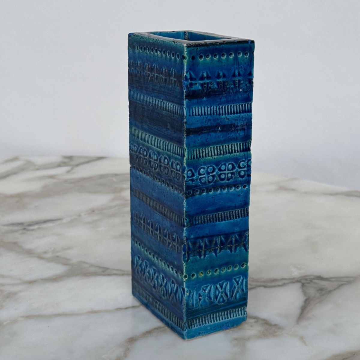 Vase italien en céramique bleue Rimini par Aldo Londi pour Bitossi 