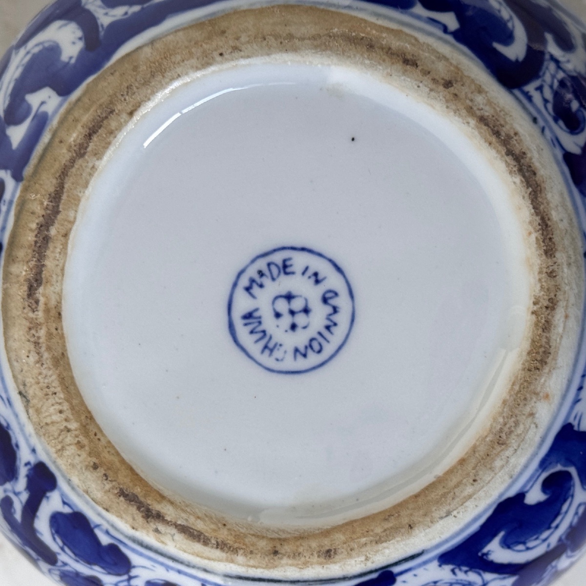 Pot couvert bleu et blanc Chine XXe-photo-4