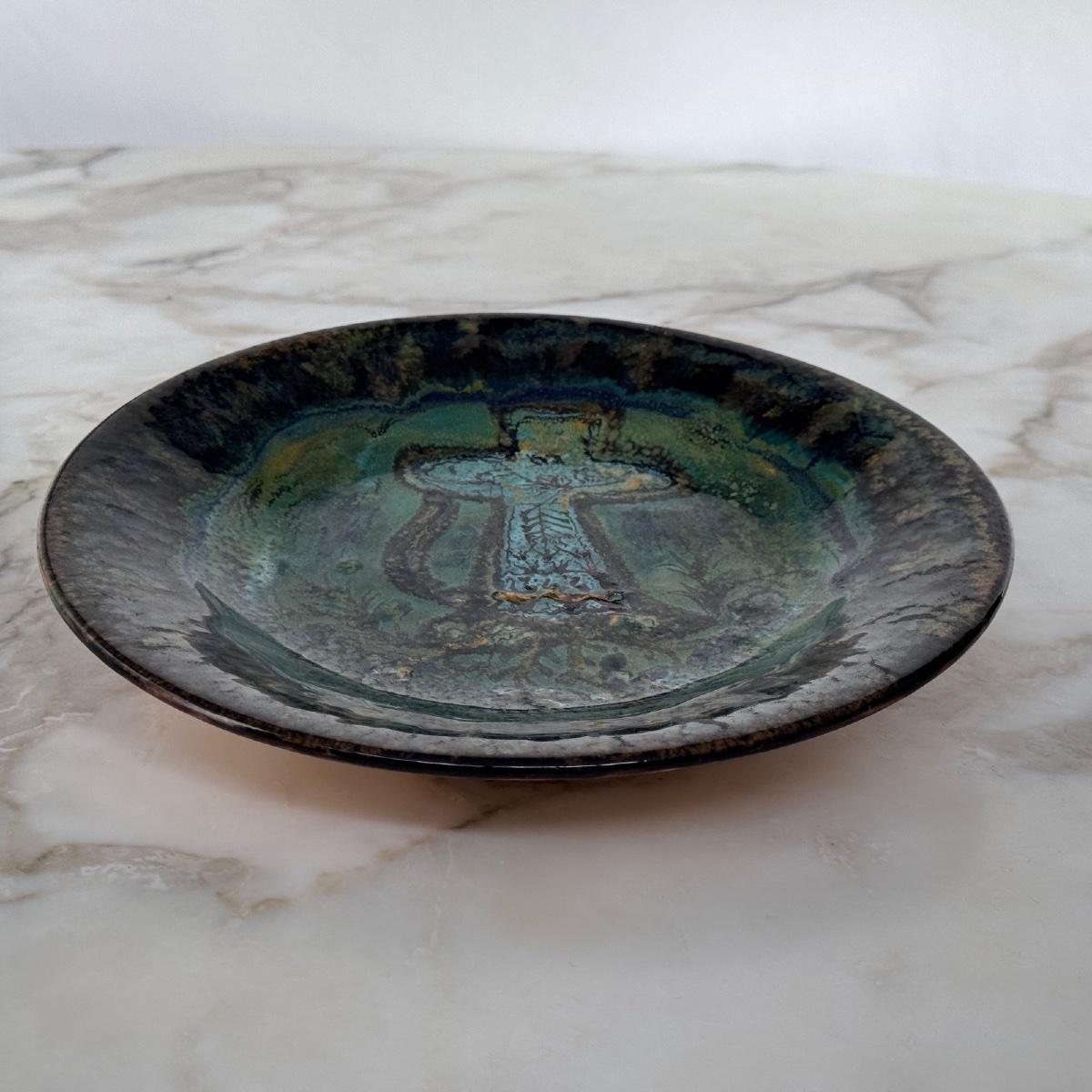 Assiette par Paul Yvain (1919-2007) Keraluc Quimper -photo-2