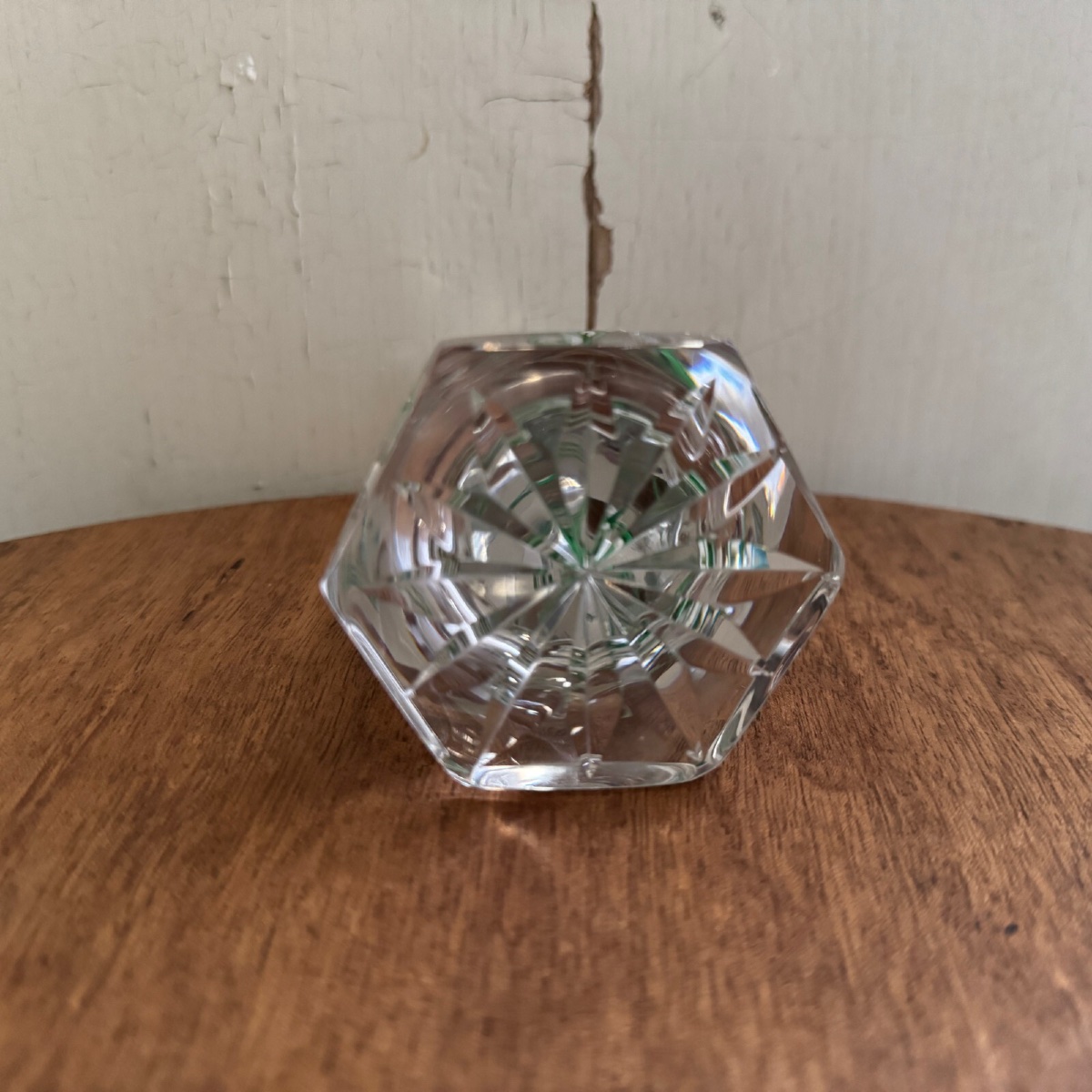 Sulfure presse-papier en cristal en forme d'ogive sur pied douche XXe-photo-2