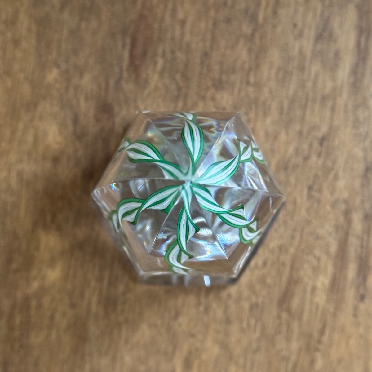 Sulfure presse-papier en cristal en forme d'ogive sur pied douche XXe-photo-6