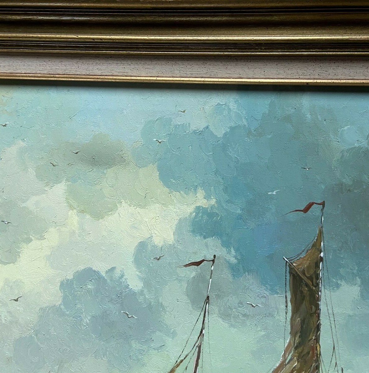 G. Bernaut, Oil On Canvas, Fishing Boats, Fishermen With Child, 1930-photo-1