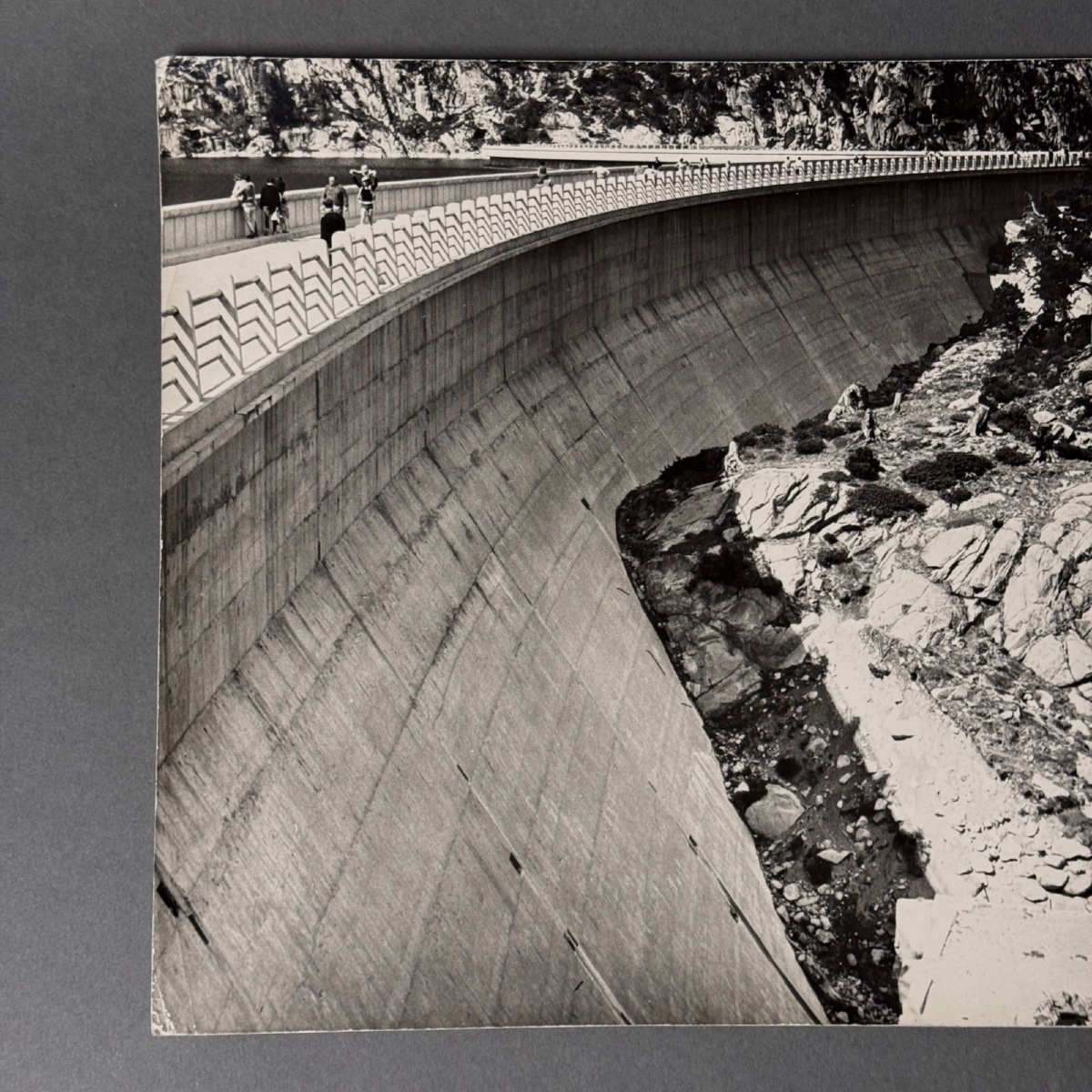 Black And White Photograph From 1960 Depicting A Dam -photo-2
