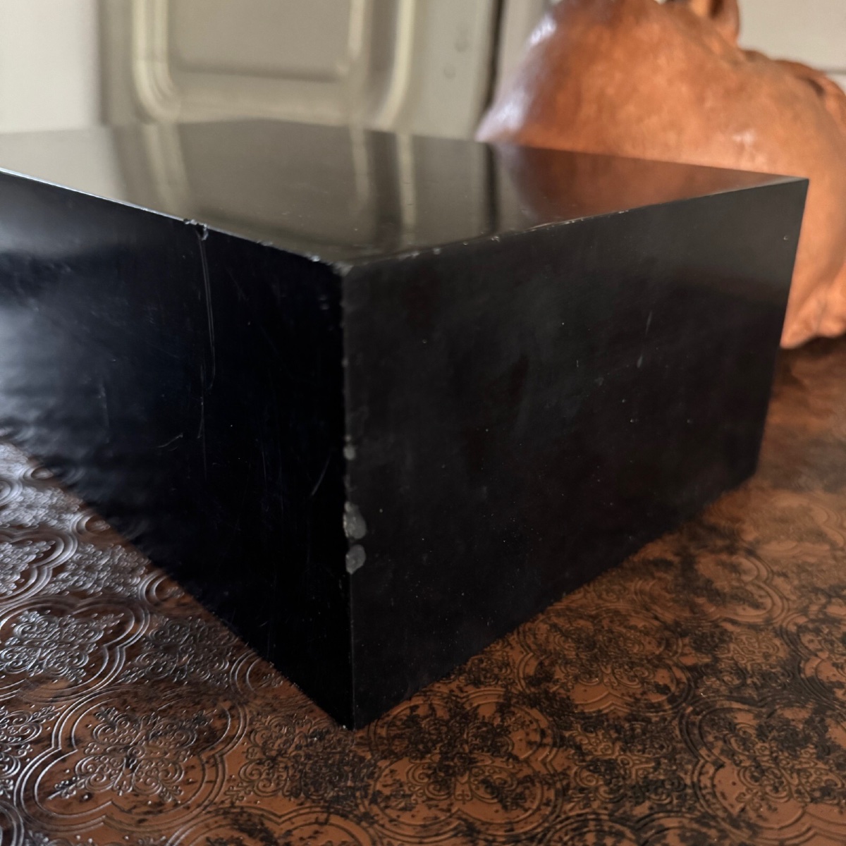 Sculpture en terre cuite masque d'homme par Charles Filleul XXe-photo-4