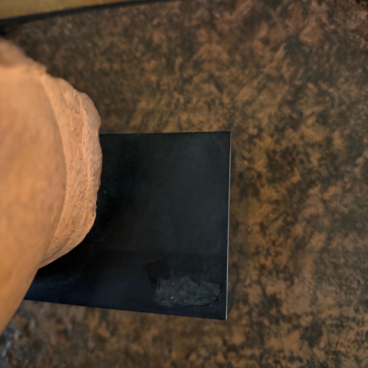 Sculpture en terre cuite masque d'homme par Charles Filleul XXe-photo-5