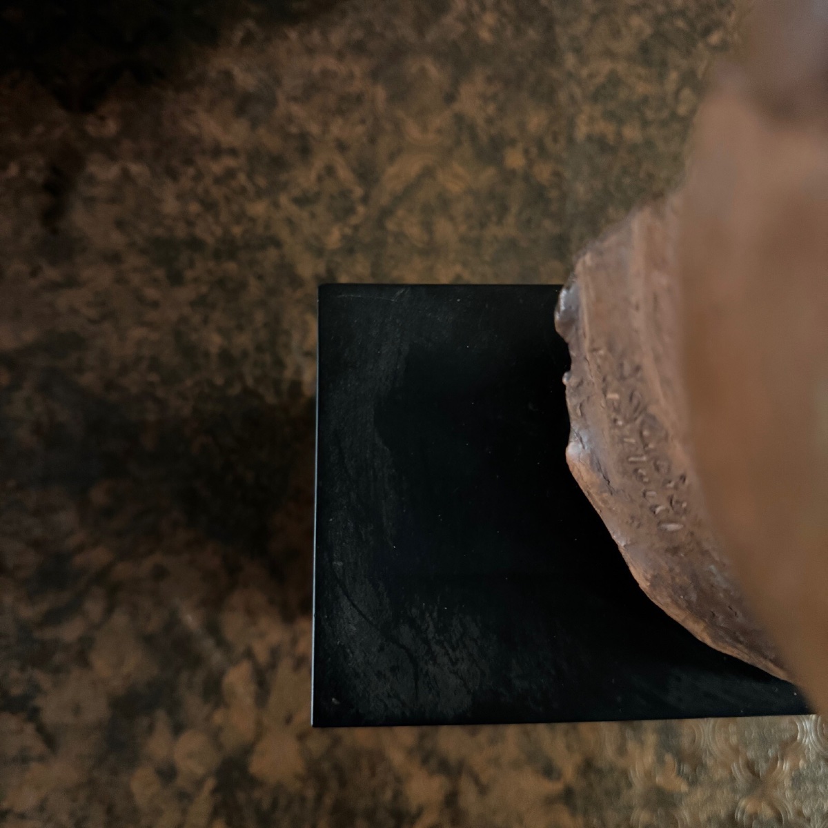 Sculpture en terre cuite masque d'homme par Charles Filleul XXe-photo-6