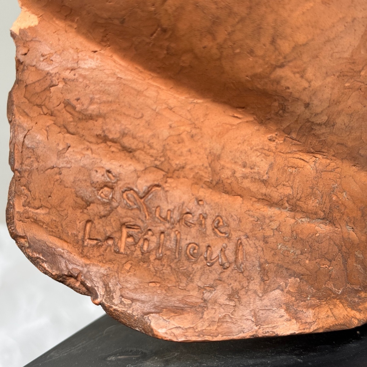 Sculpture en terre cuite masque d'homme par Charles Filleul XXe-photo-8