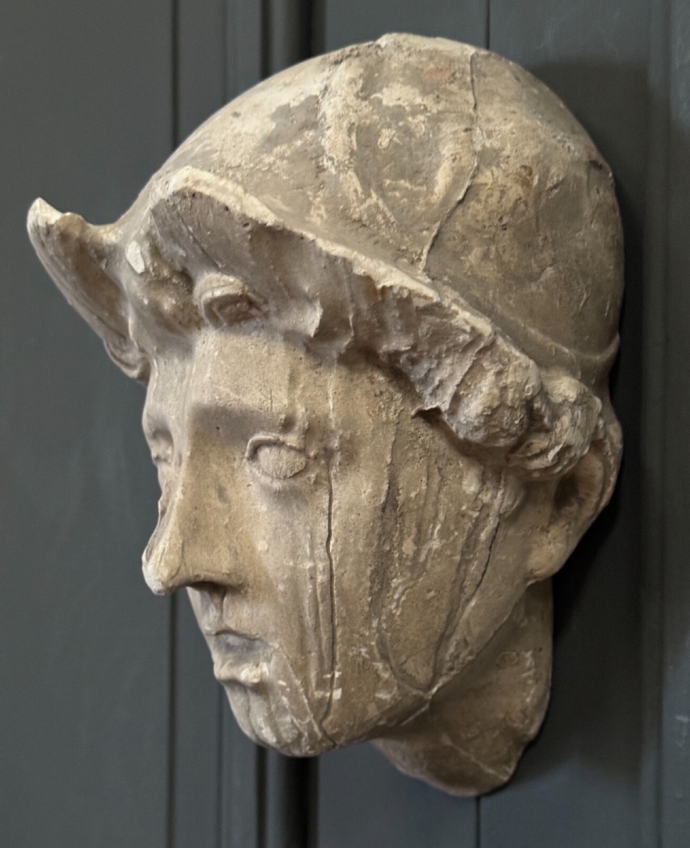 Sculpture à l'Antique en plâtre visage féminin début XXe-photo-2