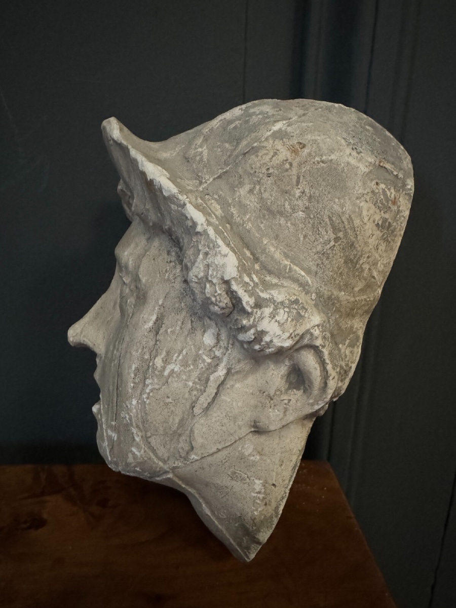 Sculpture à l'Antique en plâtre visage féminin début XXe-photo-4