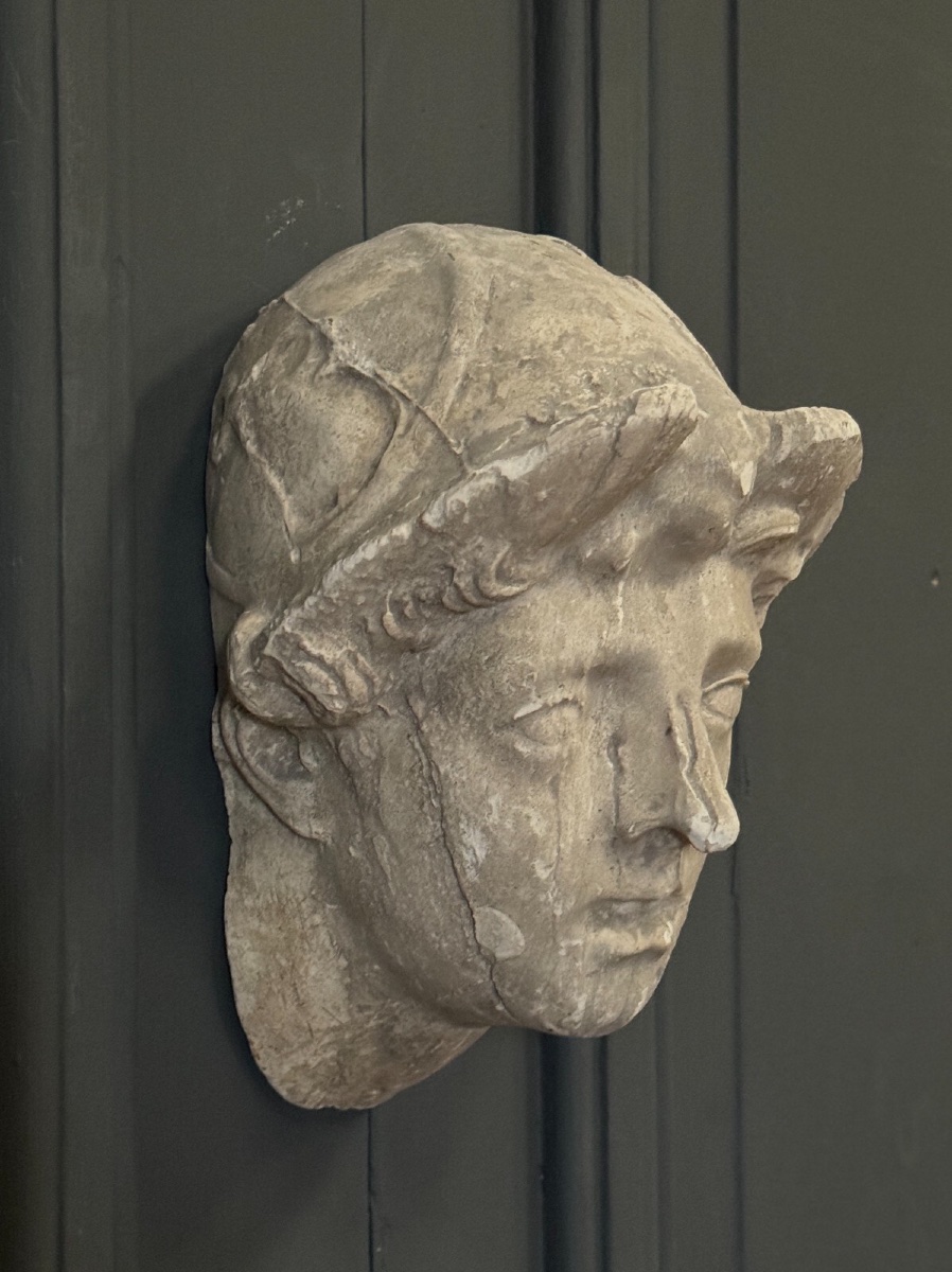 Sculpture à l'Antique en plâtre visage féminin début XXe-photo-2