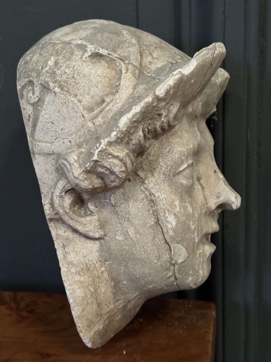Sculpture à l'Antique en plâtre visage féminin début XXe-photo-5