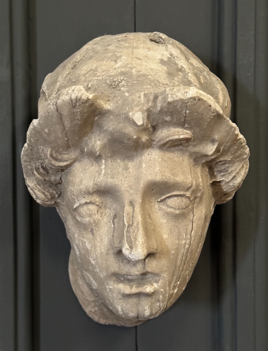 Sculpture à l'Antique en plâtre visage féminin début XXe-photo-7