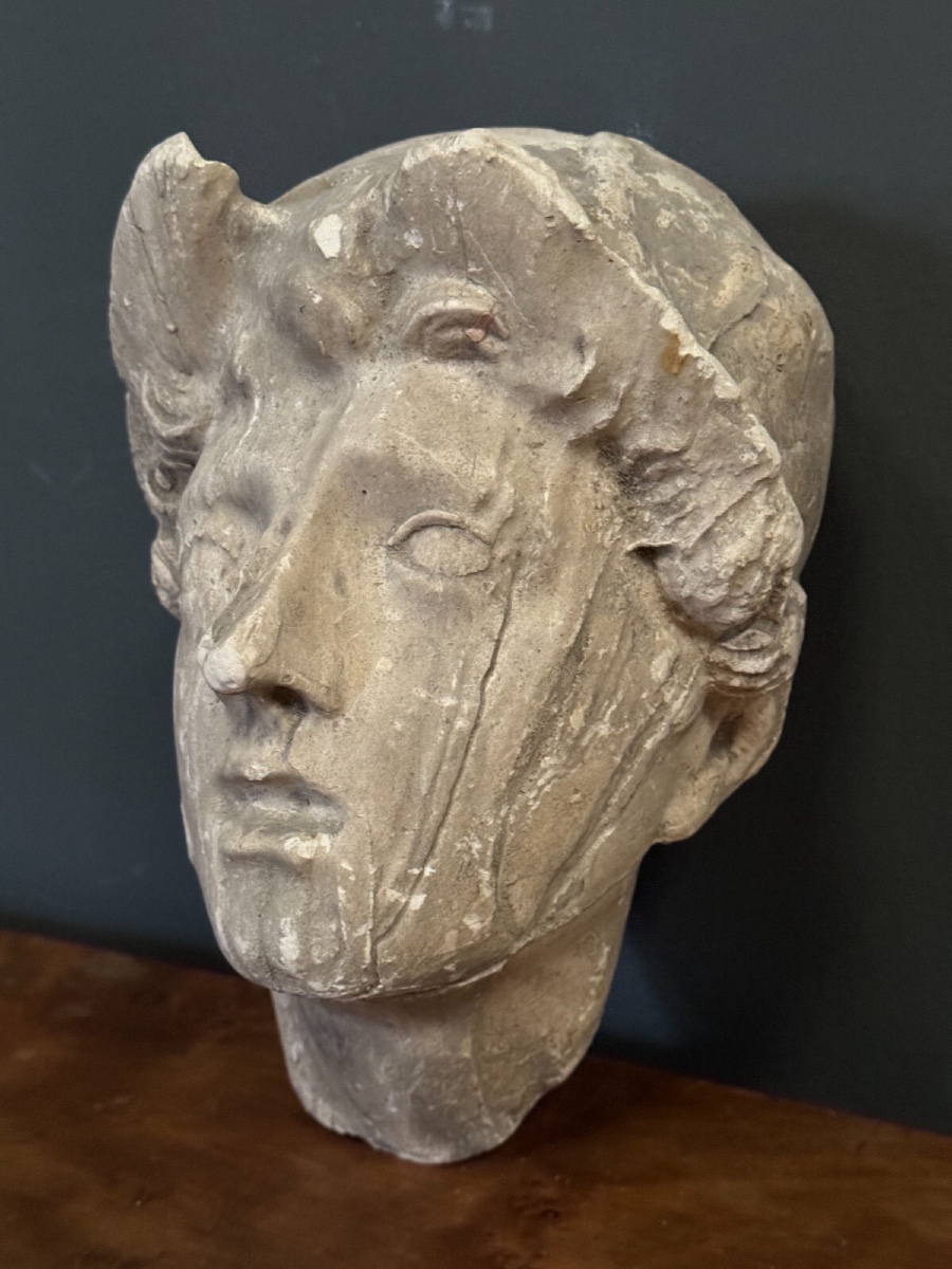 Sculpture à l'Antique en plâtre visage féminin début XXe