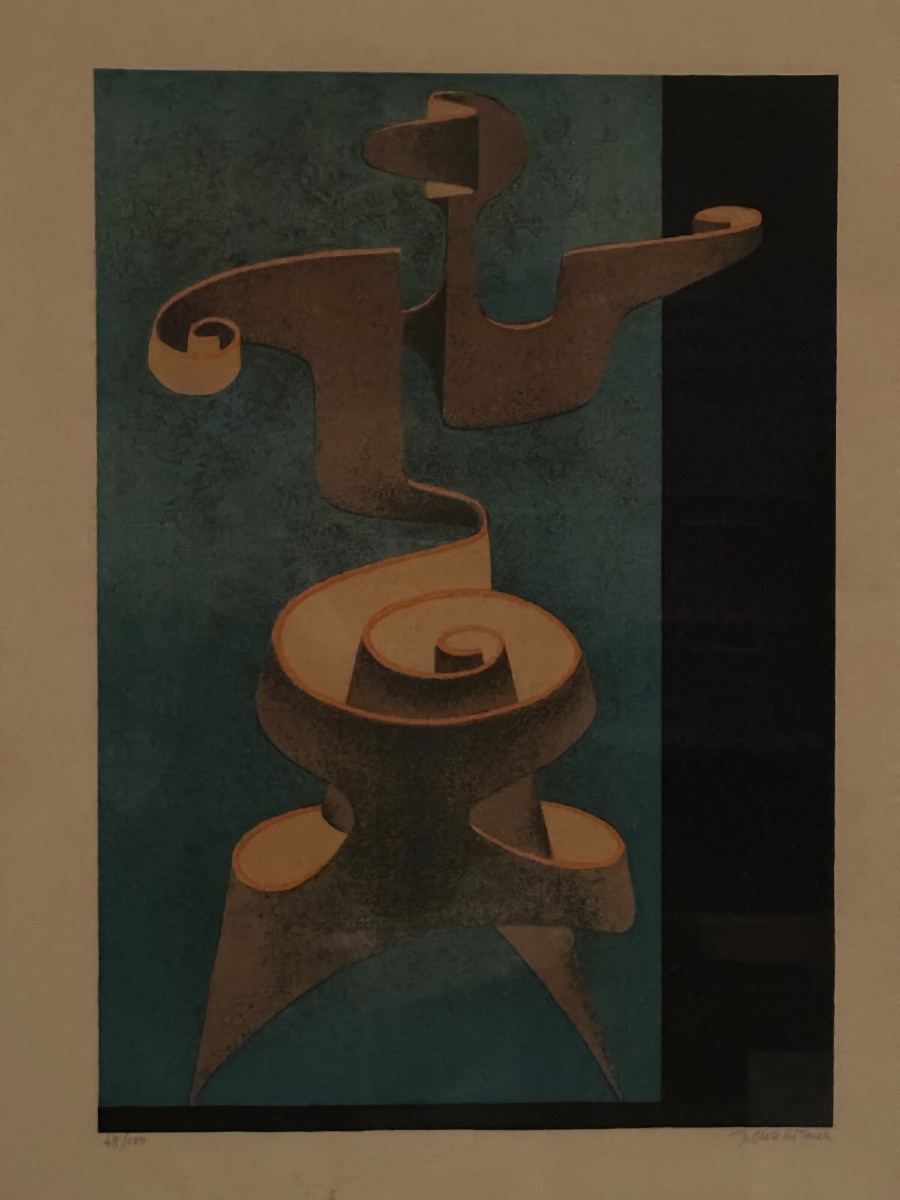 Lithographie contresignée par J. Enzathur 48/100 composition moderne-photo-2