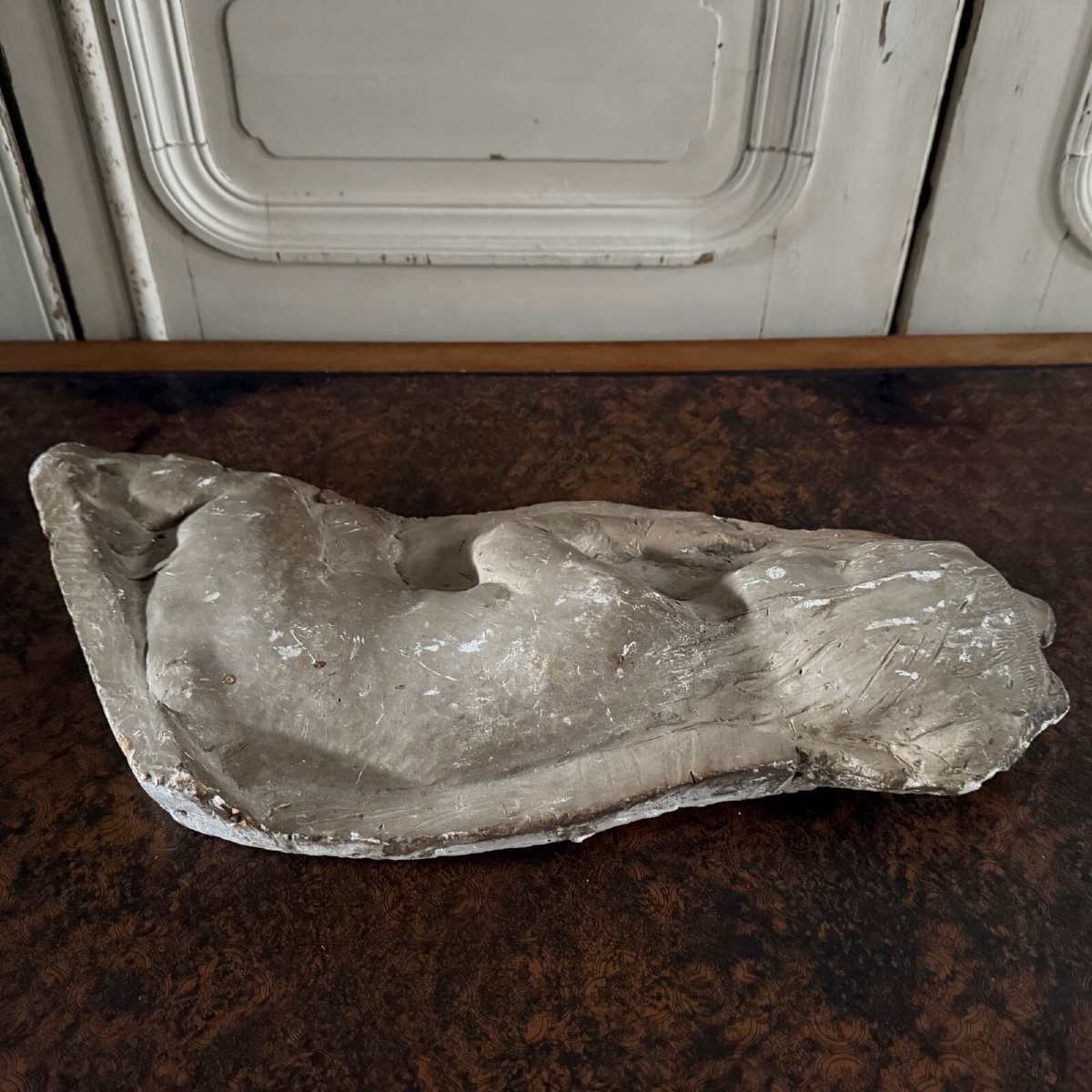 Plaster Bas-relief Depicting A Baby By Charles Filleul, 20th Century -photo-7