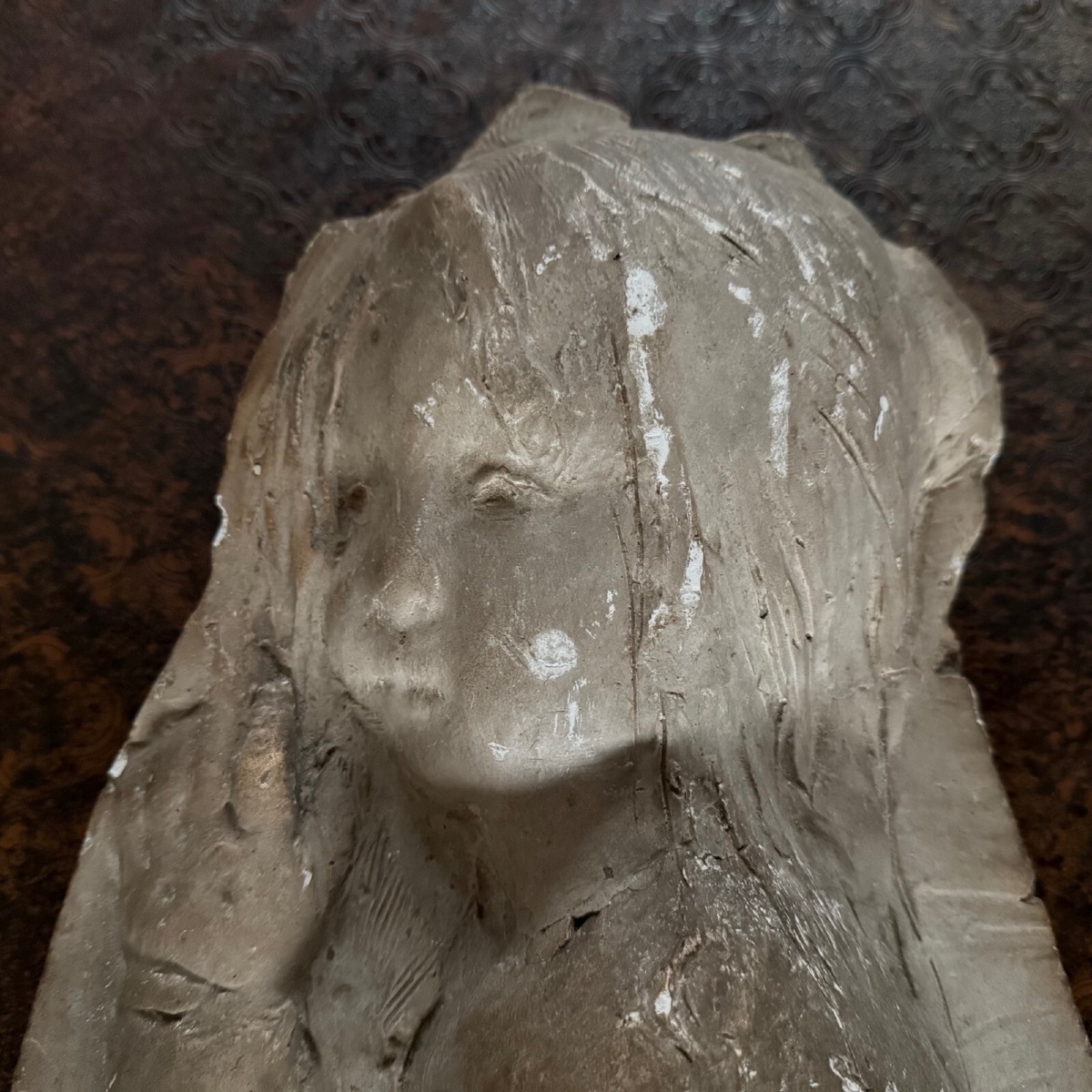 Plaster Bas-relief Depicting A Baby By Charles Filleul, 20th Century -photo-8