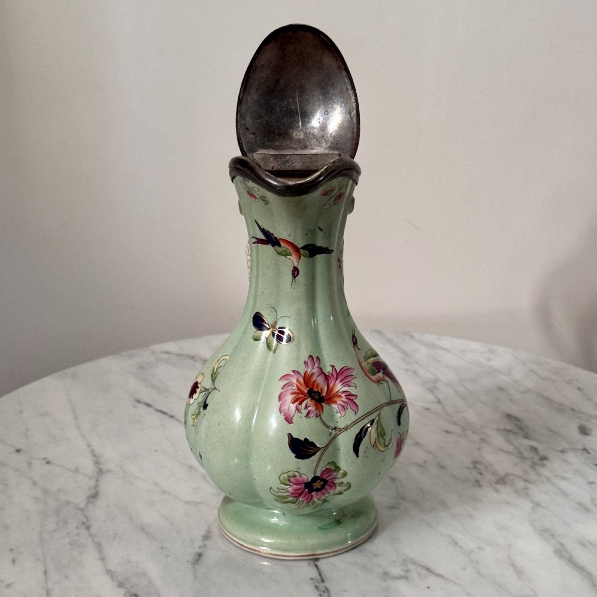 Fine Earthenware Ewer, Staffordshire Manufacture, 1843, Floral Decoration-photo-1