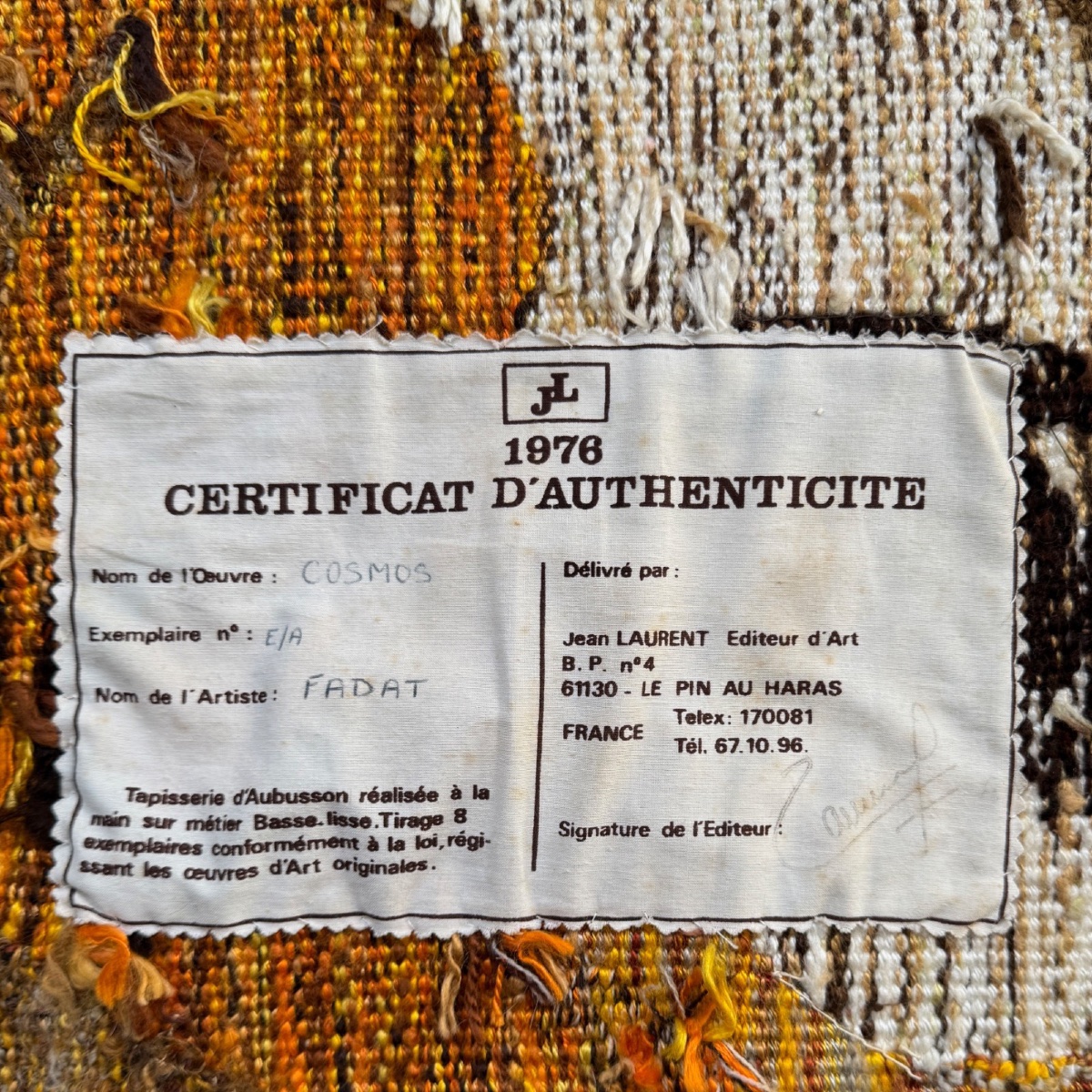 Tapisserie Cosmos XXe par Jacques Fadat ateliers Robert Four -photo-6